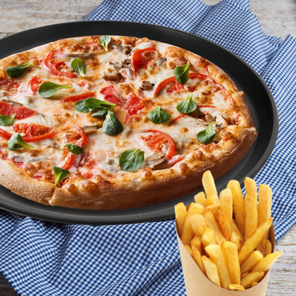 Forma do pizzy perforowana blacha z powłoką teflonową czarna 32 cm
