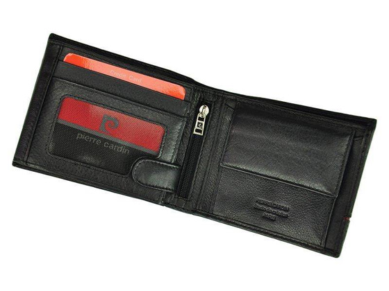 Portfel męski skórzany PIERRE CARDIN SAHARA TILAK15 325 Czarny / Niebieski