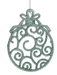 Zawieszka miętowa z brokatem