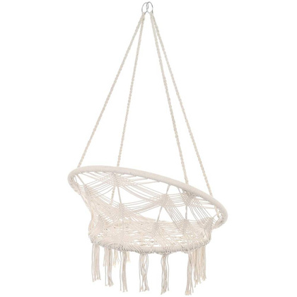 HAMAK AŻUROWY FOTEL WISZĄCY 80x60CM BIAŁY NEW STYL