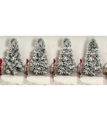 Choinka sztuczna PE02 220 cm biała  ośnieżona  z metalowym stojakiem