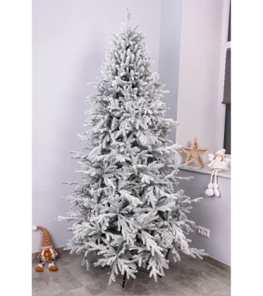 Choinka sztuczna PE12 220 cm biała ośnieżona ze stojakiem