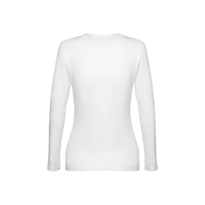 THC BUCHAREST WOMEN WH. T-shirt damski z długim rękawem taliowany