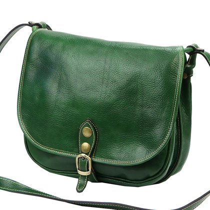 Skórzana torebka, listonoszka 8863 brąz 