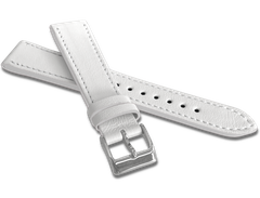 MINET Biały szyty pasek SLIM z luksusowej skóry Top Grain - 18