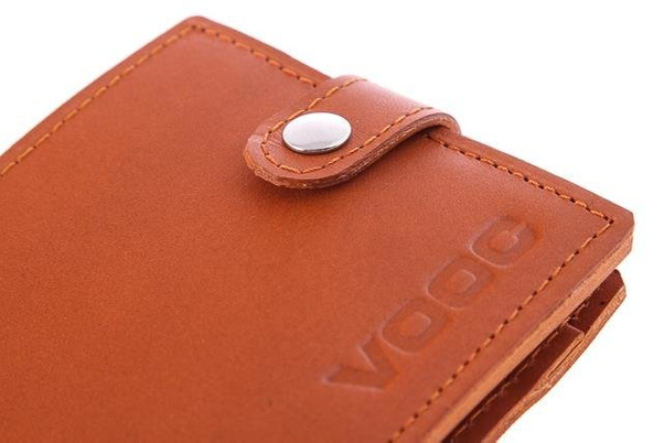 Portfel skórzany unisex KEMER VOOC Vintage P21 Koniak