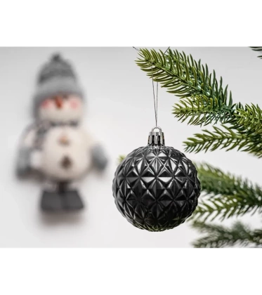 Bombki choinkowe komplet 120 szt. nietłukących plastikowych bombek - Czarny