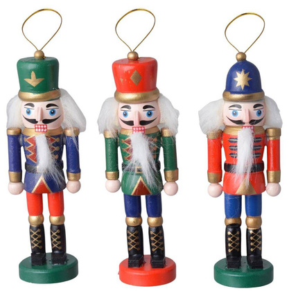 Kpl.3 drewnianych zawieszek bez mechanizmu dziadek do orzechów