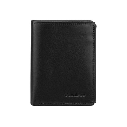 Męski czarny portfel Canaletto skóra garbowana roślinnie PM265s163gr RFID