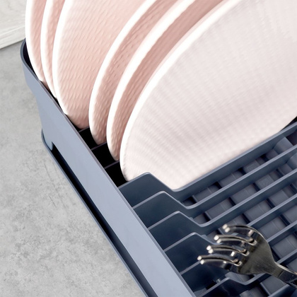 Suszarka na naczynia ociekacz do naczyń szara loft 39,8x31x12 cm