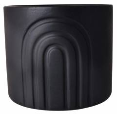 Doniczka ceramiczna czarna matowa duża