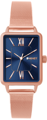 MINET Rosegoldowo-granatowy damski zegarek SIENA ze rosegoldową stalową bransoletką
