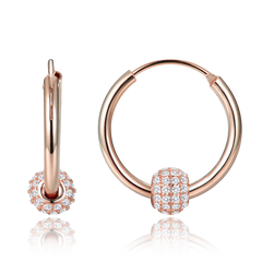 MINET Eleganckie pozłacane srebrne kolczyki z cyrkoniami