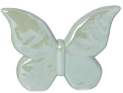 Motyl ceramiczny zielony perłowy duży