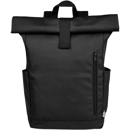 Byron plecak na laptopa 15,6 cala z tworzywa RPET z certyfikatem GRS z zawijanym zamknięciem, 18 l