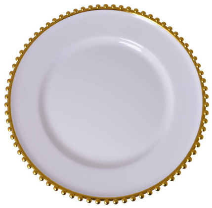 Podtalerz biały ze złotymi kuleczkami