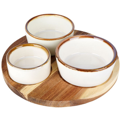 Miseczki na przekąski ceramiczne białe 4 el.