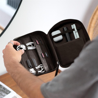 Etui na ładowarki i słuchawki Stackers brązowe