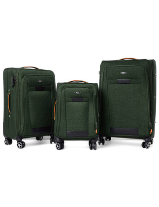 Zestaw 3 walizek PELLUCCI RGL S-030 Zielony