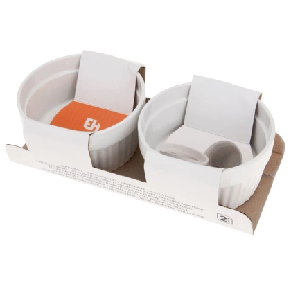 Kokilka miseczka do zapiekania żaroodporna ceramiczna biała zestaw 2 szt.