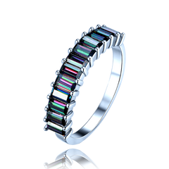 MINET Luksusowy pierścien srebrny z wykończeniem z cyrkonii wielkość 19