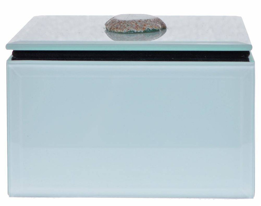 Szkatułka szklana z kamieniem mała