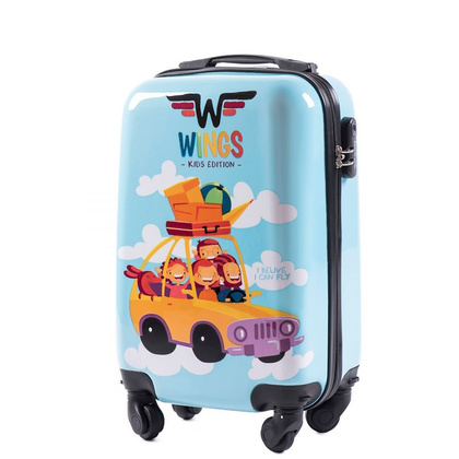 Bardzo mała kabinowa walizka WINGS SAMOCHÓD  XS Błękitna