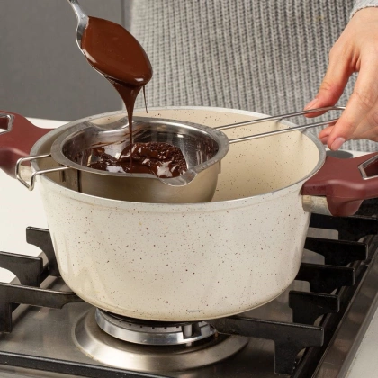 Miska stalowa do kąpieli wodnej z uchwytem / topielnik ACER