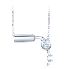 MINET Naszyjnik srebrny białe wino