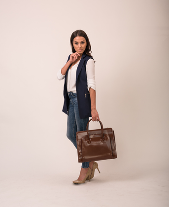 Teczka damska skórzana McKlein Lake Forest Brązowa