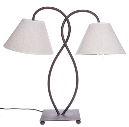 Lampa metalowa podwójna brązowa