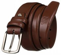 Szeroki skorzany pasek meski z tradycyjna klamra