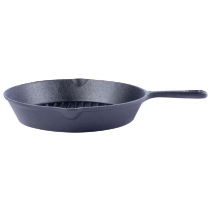 Patelnia żeliwna grillowa okrągła do grillowania 24 cm