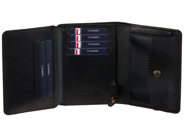 Skórzany Portfel Męski z perforacją Canaletto 11 kart PM1550s246-P60