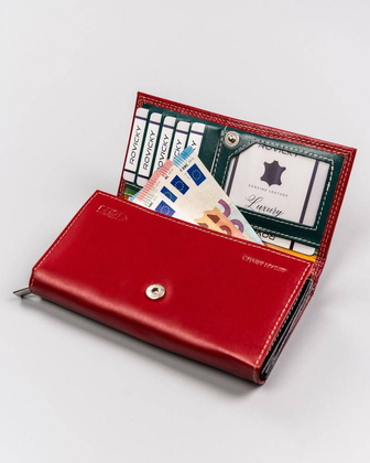 Duży, skórzany portfel damski z systemem rfid