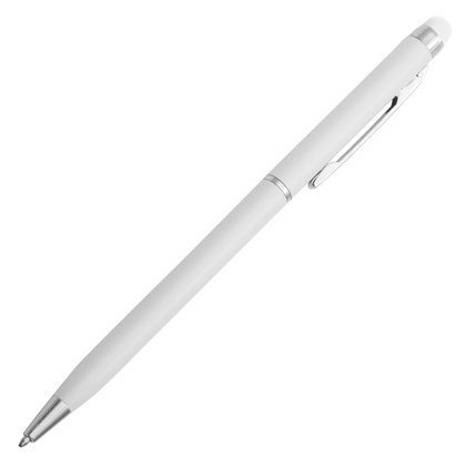 Długopis aluminiowy Touch Tip, Biały, 20 szt