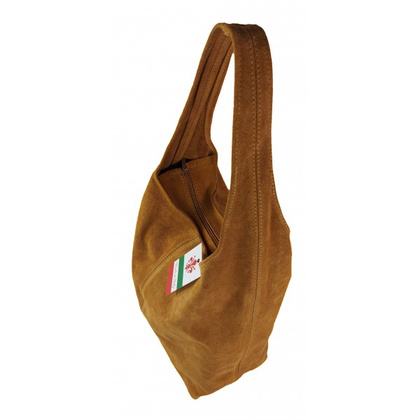 Zamszowy worek , Włoska skórzana torba xl a4  Camel shopper bag W356C