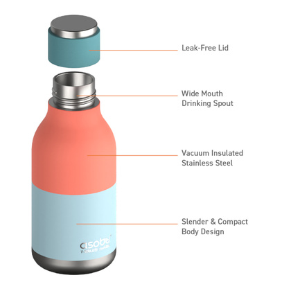 ASOBU Butelka termiczna URBAN PASTEL TEAL, 473ml