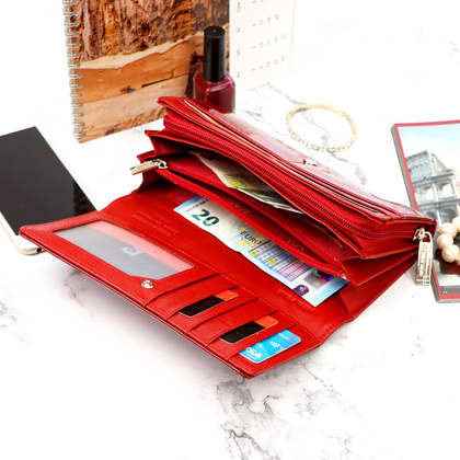 Duży skórzany portfel damski Pierre Cardin