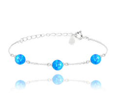 Srebrna bransoletka z niebieskimi opalami