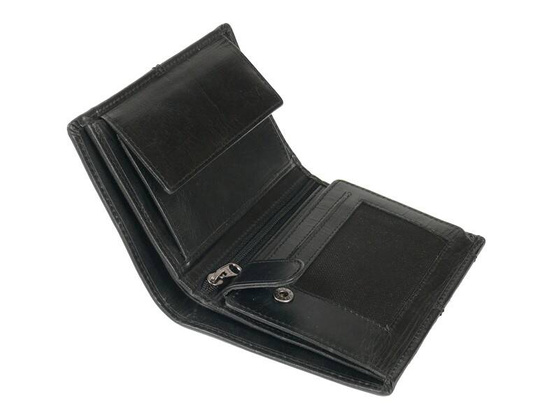 BH-777 NORFOLK Portfel męski skórzany Czarny