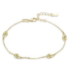 MINET Pozłacana srebrna bransoletka z kroplami