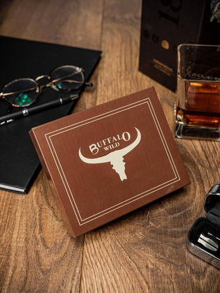 Portfel męski skórzany RM-06L-BAW BROWN