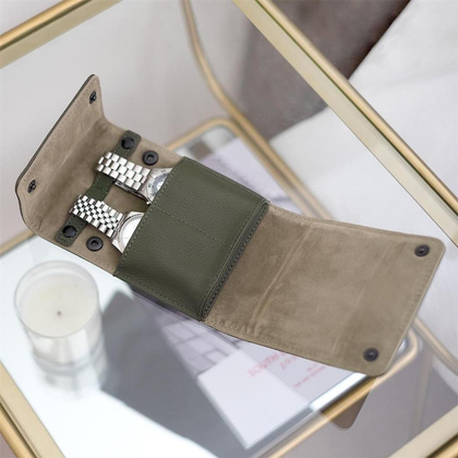 Etui na zegarki Stackers Pebble oliwkowe podwójne
