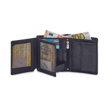 Portfel męski skórzany GW-10 RFID Czarny