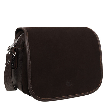 Brązowa torebka damska ze skóry licowej i welurowej Canaletto TD624s19-348