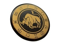 Byk - znak zodiaku - magnes. Śr. 6cm; metal emaliowany