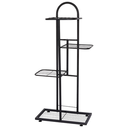 Kwietnik 4-poziomowy na doniczki metalowy czarny 92 cm