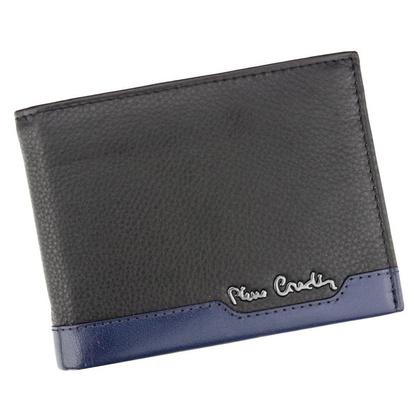 Portfel męski skórzany PIERRE CARDIN TILAK37 8806 RFID Czarno Niebieski