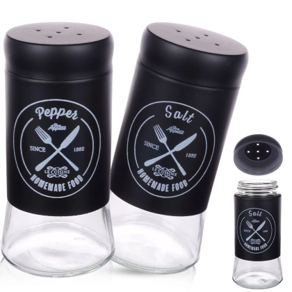 Przyprawnik solniczka pieprzniczka czarny zestaw 2 el.